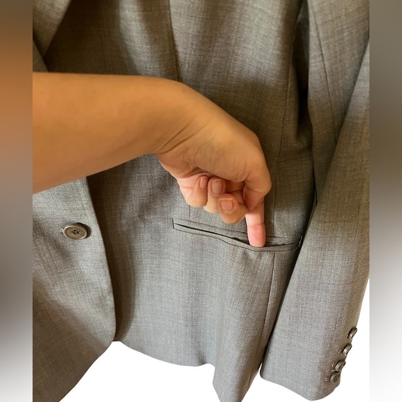 THEORY 2-BUTTON CLASSIC "RORY" BLAZER, FABRIC IS "TAILOR," HEATHERED TAN, Sz 10 - Picture 9 of 12